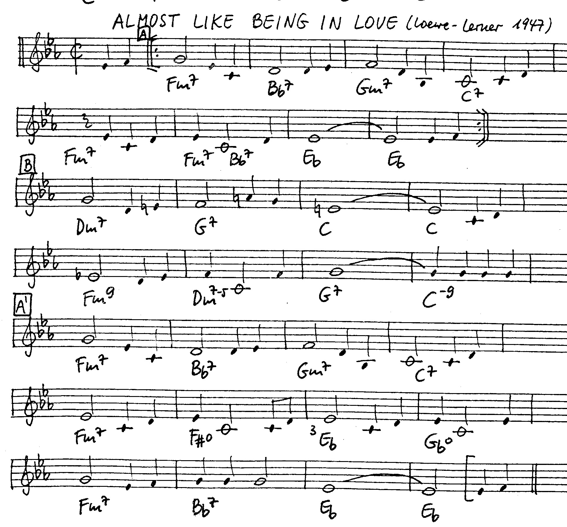 almost like being in love leadsheet – book us for your next 20s or gatsby event